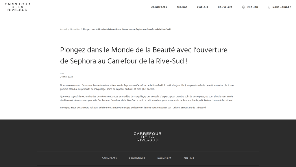 Article Carrefour de la Rive-Sud