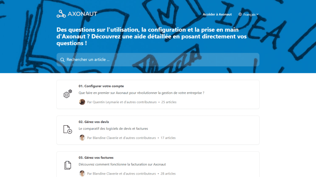Accueil Axonaut Support