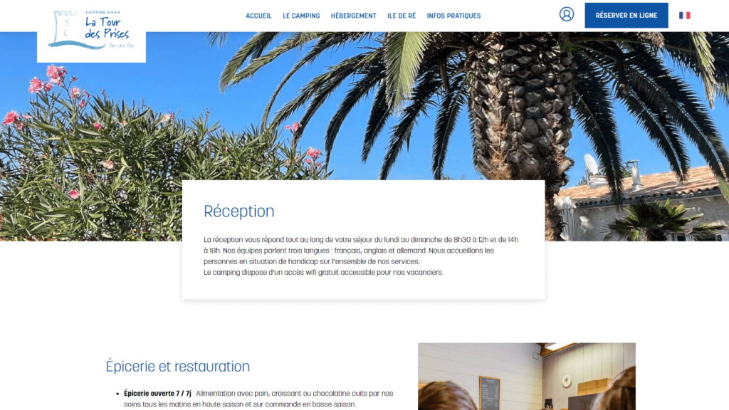 Page Camping Les Prises