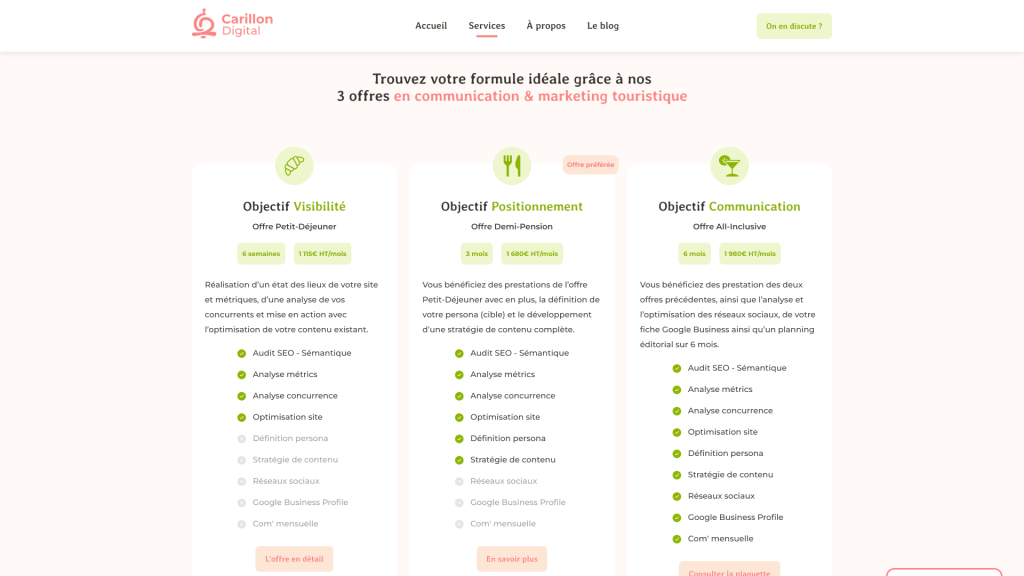 Offres Le Carillon Digital